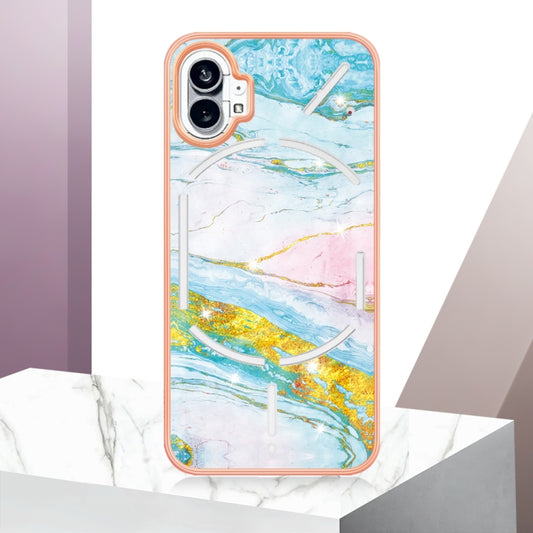 For Nothing Phone 1 Electroplating Marble Pattern IMD TPU Phone Case(Green 004) by buy2fix