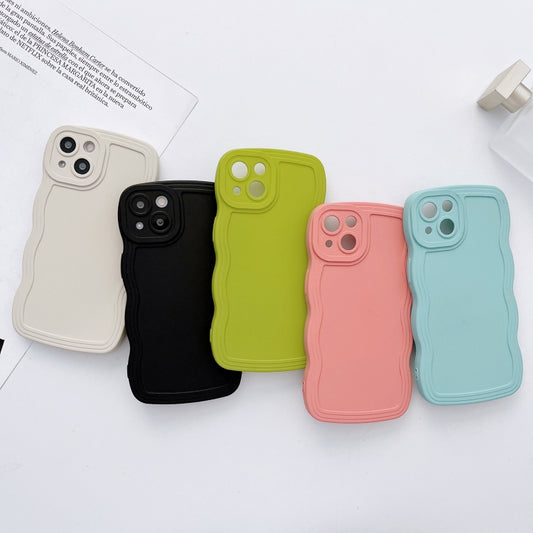 For iPhone 12 Pro Max Wave Edge Silicone Phone Case(Green) by buy2fix