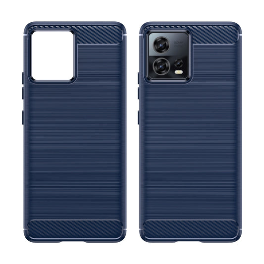 For Motorola Edge 30 Fusion/Moto S30 Pro Brushed Texture Carbon Fiber TPU Phone Case(Blue) by buy2fix