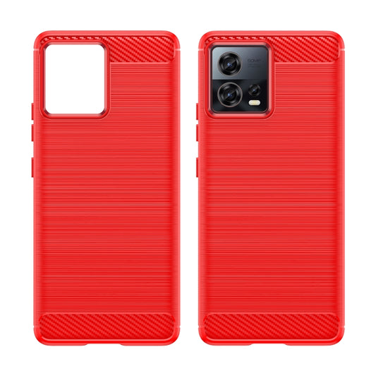 For Motorola Edge 30 Fusion/Moto S30 Pro Brushed Texture Carbon Fiber TPU Phone Case(Red) by buy2fix