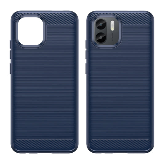 For Xiaomi Redmi A1 Brushed Texture Carbon Fiber TPU Phone Case(Blue) by buy2fix