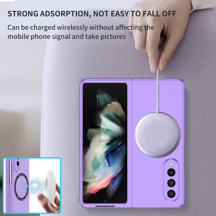 For Samsung Galaxy Z Fold3 5G Magsafe Magnetic Folding PC Phone Case(Purple) by buy2fix