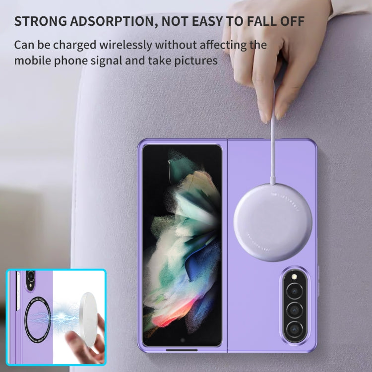 For Samsung Galaxy Z Fold4 Magsafe Magnetic Folding PC Phone Case(Purple) by buy2fix