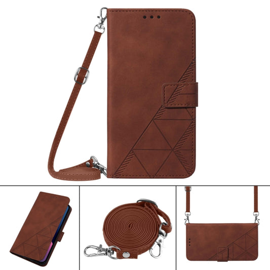 For Infinix Hot 12 X6817 Crossbody 3D Embossed Flip Leather Phone Case(Brown) by buy2fix
