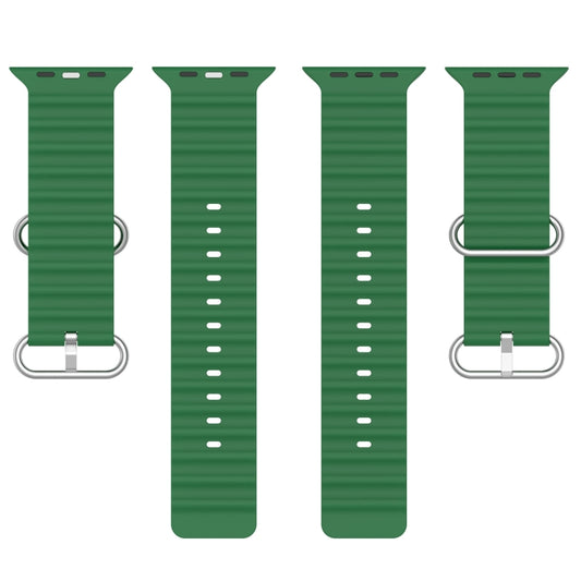 Ocean Silicone Watch Band for Apple Watch Series 8&7 41mm / SE 2&6&SE&5&4 40mm / 3&2&1 38mm (Alfalfa Grass) by buy2fix