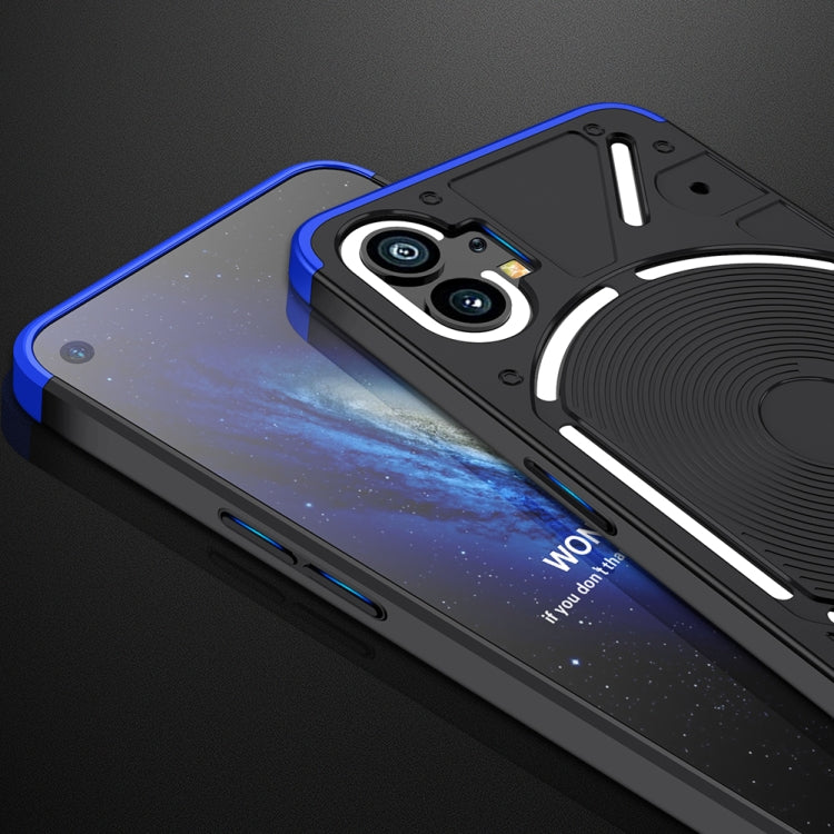 For Nothing Phone 1 GKK Three Stage Splicing Full Coverage PC Phone Case(Black Blue) by GKK