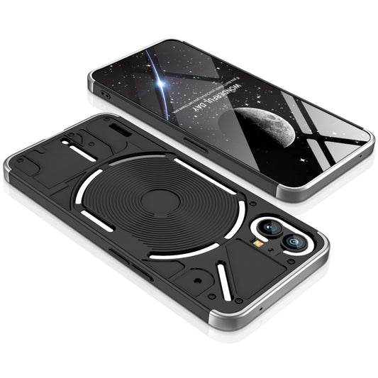 For Nothing Phone 1 GKK Three Stage Splicing Full Coverage PC Phone Case(Black Silver) by GKK