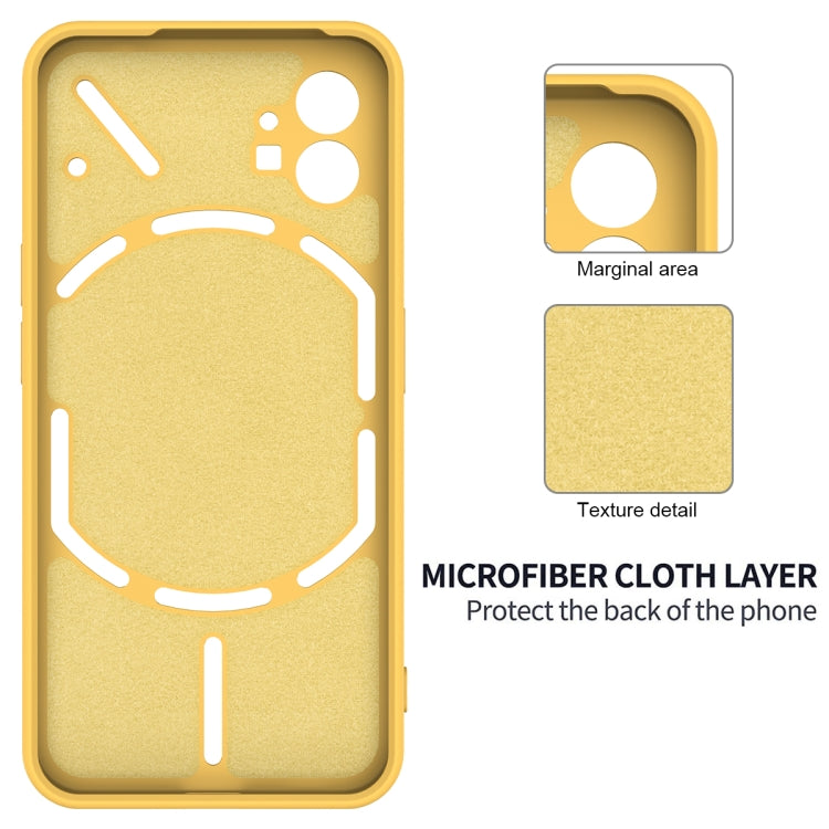 For Nothing Phone 1 Pure Color Liquid Silicone Shockproof Phone Case(Yellow) by buy2fix