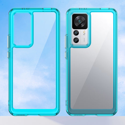 For Xiaomi Redmi K50 Ultra/Xiaomi 12T/Xiaomi 12T Pro Colorful Series Acrylic + TPU Phone Case(Transparent Blue) by buy2fix