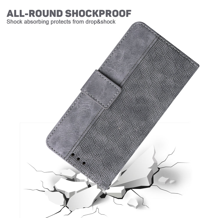 For Nothing Phone 1 Geometric Embossed Flip Leather Phone Case(Grey) by buy2fix