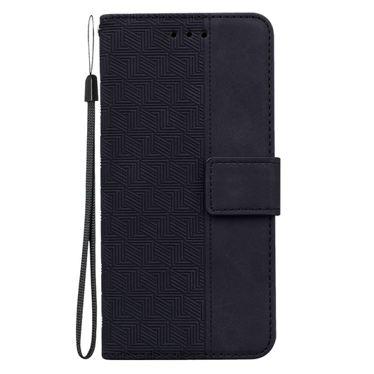 For Nothing Phone 1 Geometric Embossed Flip Leather Phone Case(Black) by buy2fix
