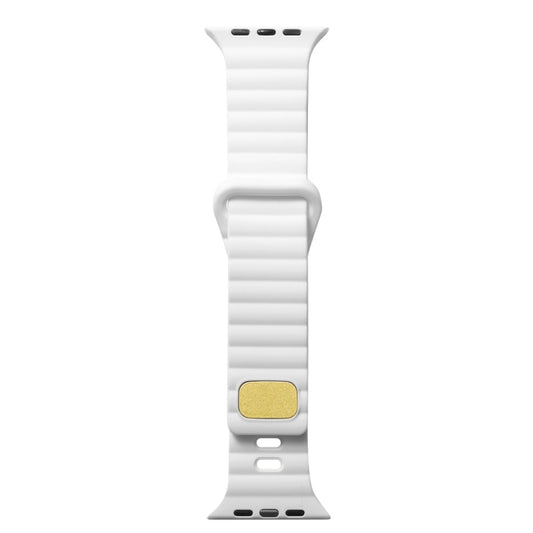 Breathable Skin-friendly Silicone Watch Band For Apple Watch Ultra 49mm / Series 8&7 45mm / SE 2&6&SE&5&4 44mm / 3&2&1 42mm(White) by buy2fix