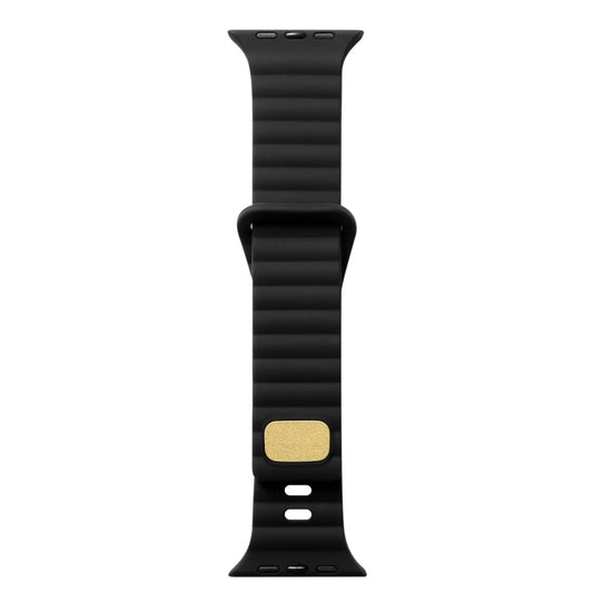 Breathable Skin-friendly Silicone Watch Band For Apple Watch Ultra 49mm / Series 8&7 45mm / SE 2&6&SE&5&4 44mm / 3&2&1 42mm(Black) by buy2fix