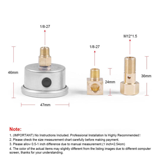 For Honda Civic Car Modification Fuel Pressure Gauge 0-100PSI(Blue) by buy2fix