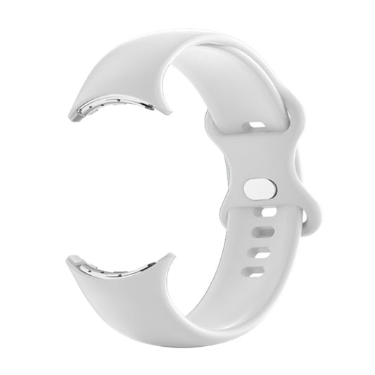 For Google Pixel Watch Single Color Silicone Watch Band Man(White) by buy2fix