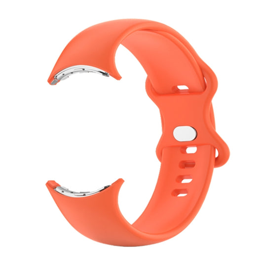 For Google Pixel Watch Single Color Silicone Watch Band Man(Orange) by buy2fix
