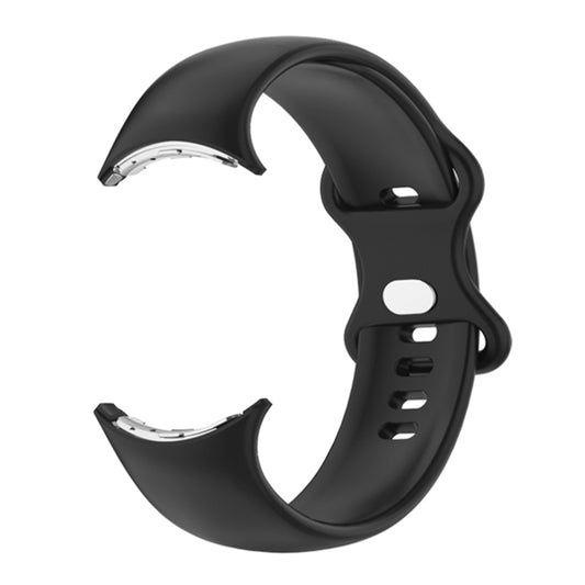 For Google Pixel Watch Single Color Silicone Watch Band Man(Black) by buy2fix
