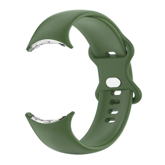 For Google Pixel Watch Single Color Silicone Watch Band Man(Green) by buy2fix
