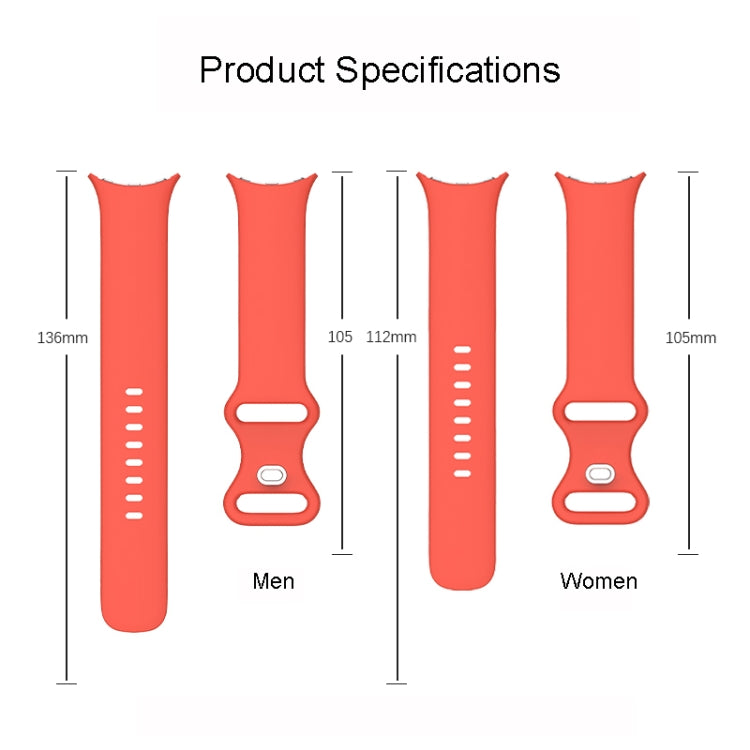 For Google Pixel Watch Single Color Silicone Watch Band Man(Orange) by buy2fix