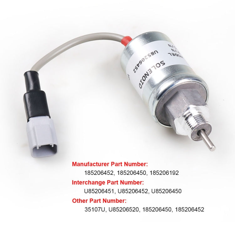 For Perkins 8000 Excavator Flameout Solenoid Valve U85206451 by buy2fix