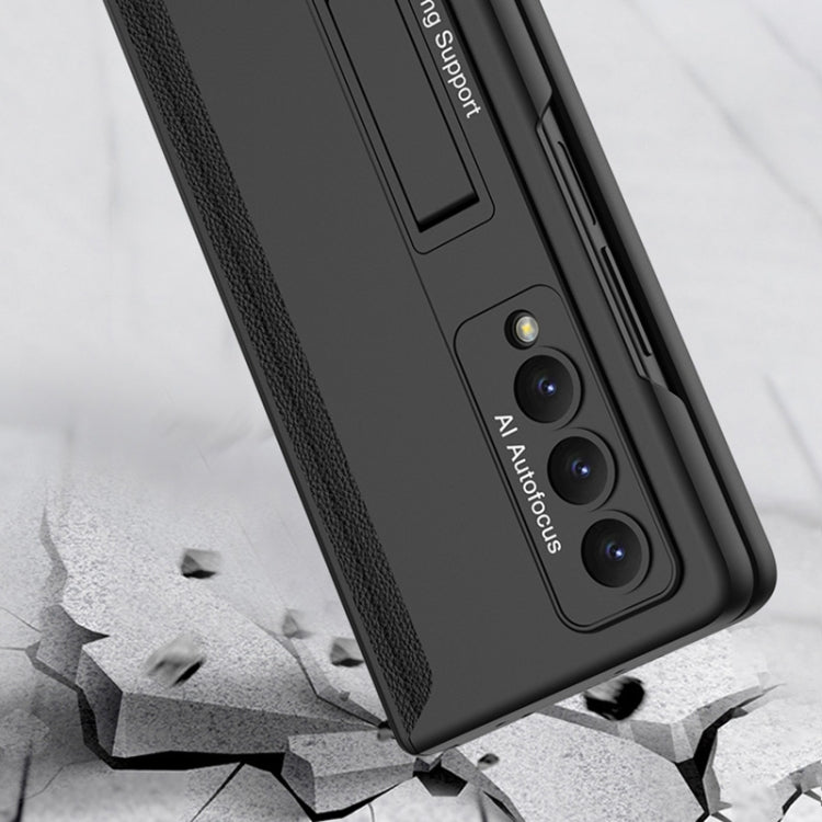 For Samsung Galaxy Z Fold4 GKK Magnetic Hinged Folding Full Phone Case(Wine Red) by GKK