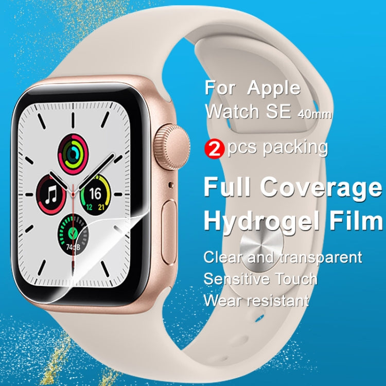For Apple Watch 4/5/6 40mm / SE 1/2/3 40mm 2pcs imak Curved Full Screen Hydrogel Film Protector by imak