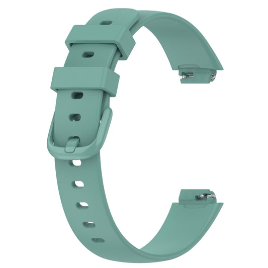 For Fitbit Inspire3 Solid Color Silicone Watch Band, Size:L Size(Pine Green) by buy2fix
