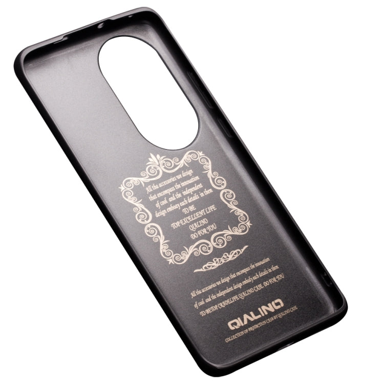 For Huawei P50 Pro QIALINO Cowhide Texture Genuine Leather Phone Case(Black) by QIALINO