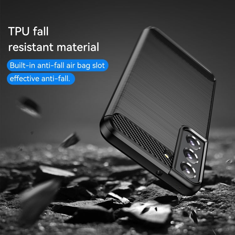 For Samsung Galaxy S23+ 5G Brushed Texture Carbon Fiber TPU Phone Case(Black) by buy2fix