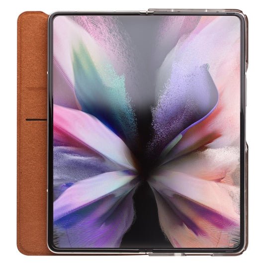 For Samsung Galaxy Z Fold3 5G/W22 5G QIALINO Ultrathin Genuine Leather Phone Case(Brown) by QIALINO