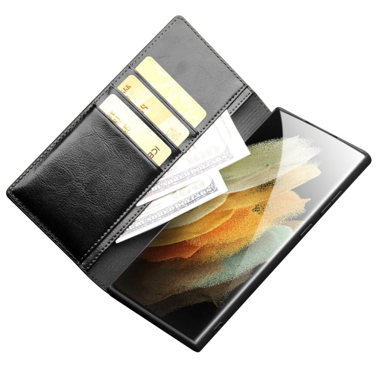 For Samsung Galaxy S22 Ultra 5G QIALINO Genuine Leather Phone Case(Black) by QIALINO