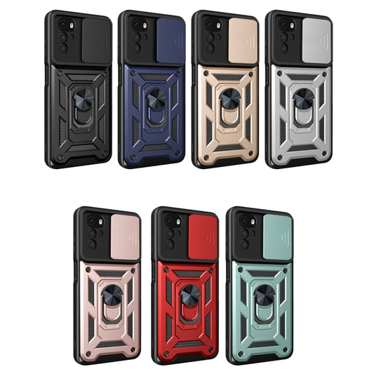 For Motorola Moto G22 Sliding Camera Cover TPU+PC Phone Case(Red) by buy2fix