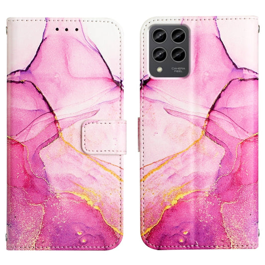 For T-Mobile Revvl 6 Pro 5G PT003 Marble Pattern Flip Leather Phone Case(Pink Purple Gold LS001) by buy2fix