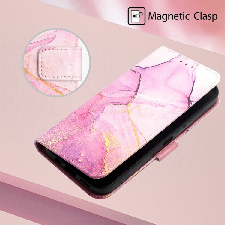 For T-Mobile Revvl 6 Pro 5G PT003 Marble Pattern Flip Leather Phone Case(Pink Purple Gold LS001) by buy2fix