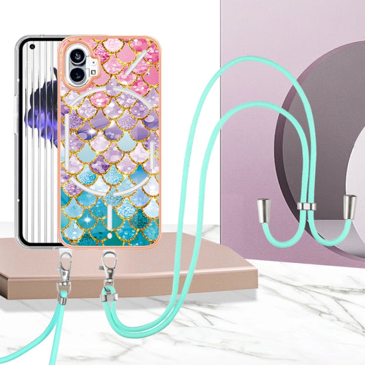 For Nothing Phone 1 Electroplating IMD TPU Phone Case with Lanyard(Colorful Scales) by buy2fix