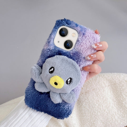 For iPhone 13 Octopus Plush TPU Phone Case(Blue) by buy2fix