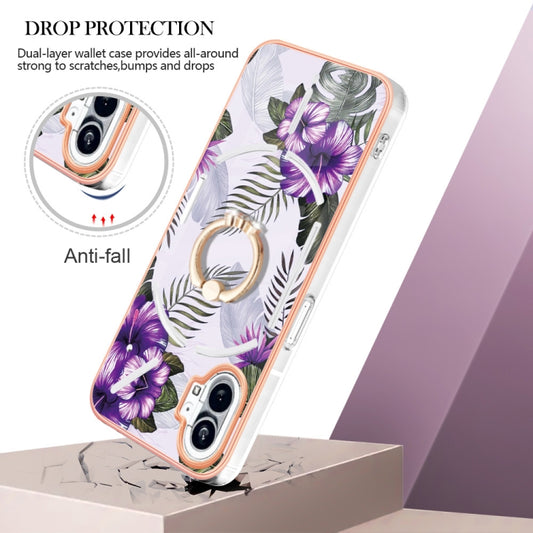 For Nothing Phone 1 Electroplating IMD TPU Phone Case(Purple Flower) by buy2fix