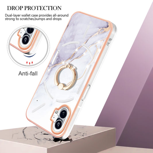 For Nothing Phone 1 Electroplating Marble Pattern TPU Phone Case(White 006) by buy2fix