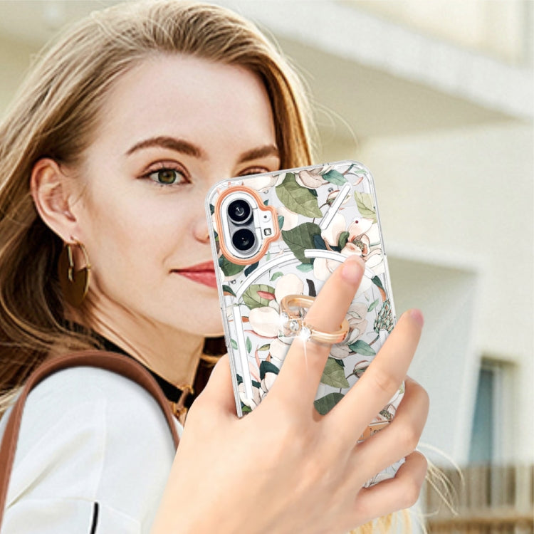 For Nothing Phone 1 Flowers Series TPU Phone Case(Green Gardenia) by buy2fix
