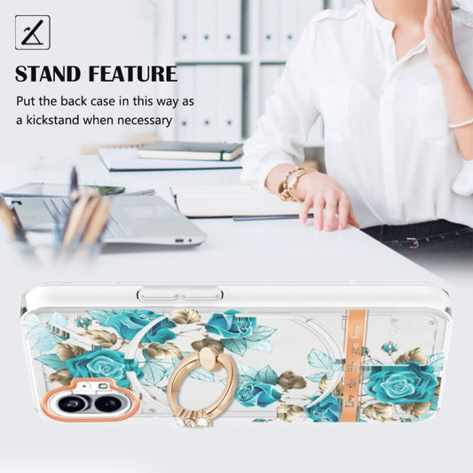 For Nothing Phone 1 Flowers Series TPU Phone Case(Blue Rose) by buy2fix