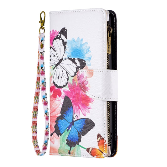 For Samsung Galaxy A14 5G Colored Drawing Pattern Zipper Leather Phone Case(Two Butterflies) by buy2fix