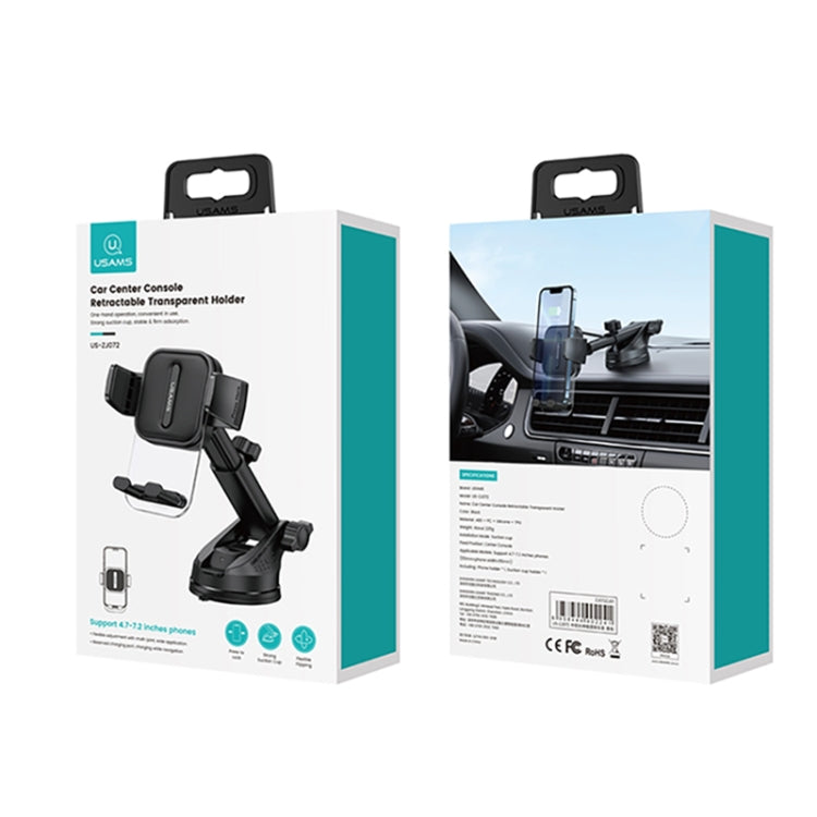 USAMS US-ZJ072 Car Center Console Retractable Transparent Holder(Black) by USAMS