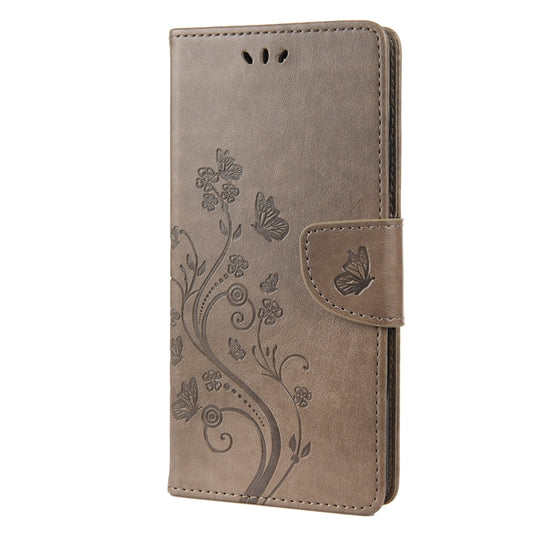 For Nothing Phone 1 Butterfly Flower Pattern Flip Leather Phone Case(Grey) by buy2fix