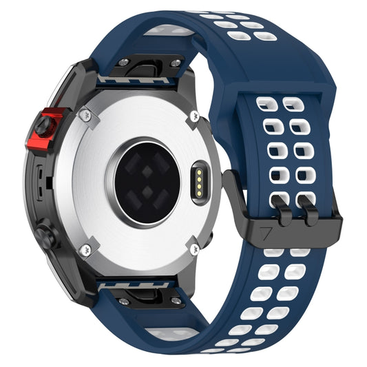 For Garmin Enduro / Coros Vertix 2 26mm Quick Release Double Row Silicone Watch Band(Blue White) by buy2fix