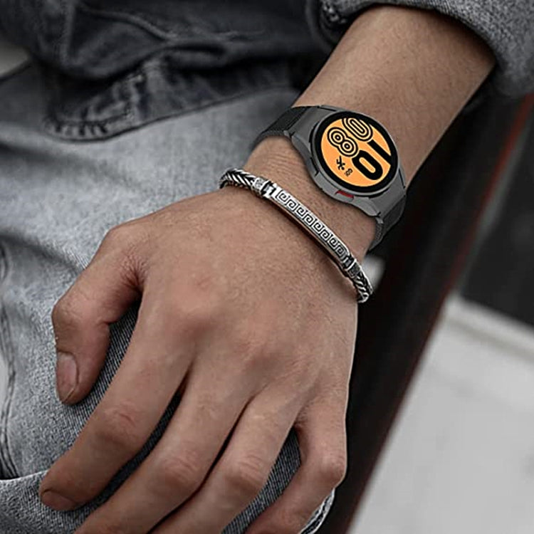 For Samsung Galaxy Watch4 / Watch4 Classic / Watch5 / Watch5 Pro Nylon Three-ring Watch Band(Black) by buy2fix