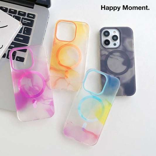 For iPhone 12 Watercolor Magsafe Phone Case(Black) by buy2fix