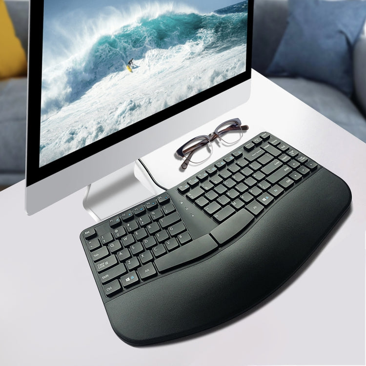 390B 87-key Ergonomic Split Wired Keyboard by buy2fix