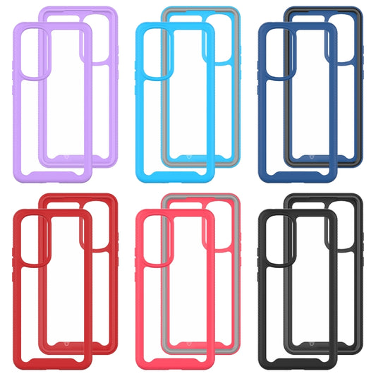 For Motorola Moto Edge 30 Starry Sky Solid Color TPU Clear PC Phone Case(Red) by buy2fix