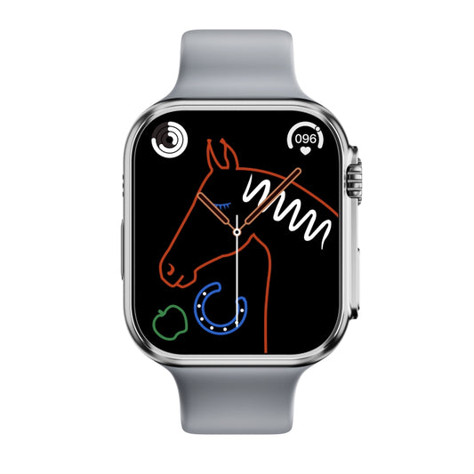 WS8 Pro 2.0 inch IPS Full Touch Screen Smart Watch, IP67 Waterproof Support Heart Rate & Blood Oxygen Monitoring / Sports Modes(Silver) by buy2fix