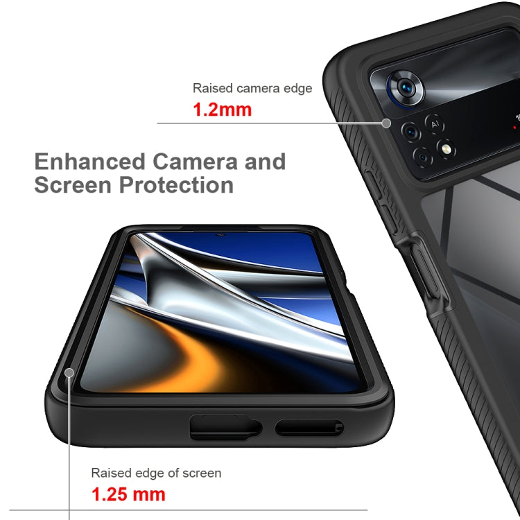 For Xiaomi Poco X4 Pro 5G Starry Sky Solid Color Shockproof TPU Clear PC Phone Case(Frosted Pink) by buy2fix